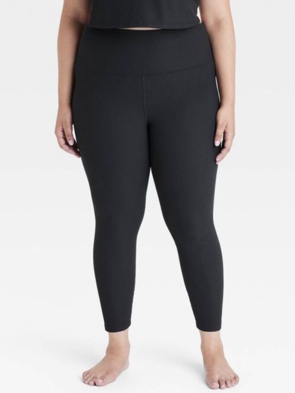Women’s Black High-Waist 7/8 Active Leggings - Picture 1 of 6